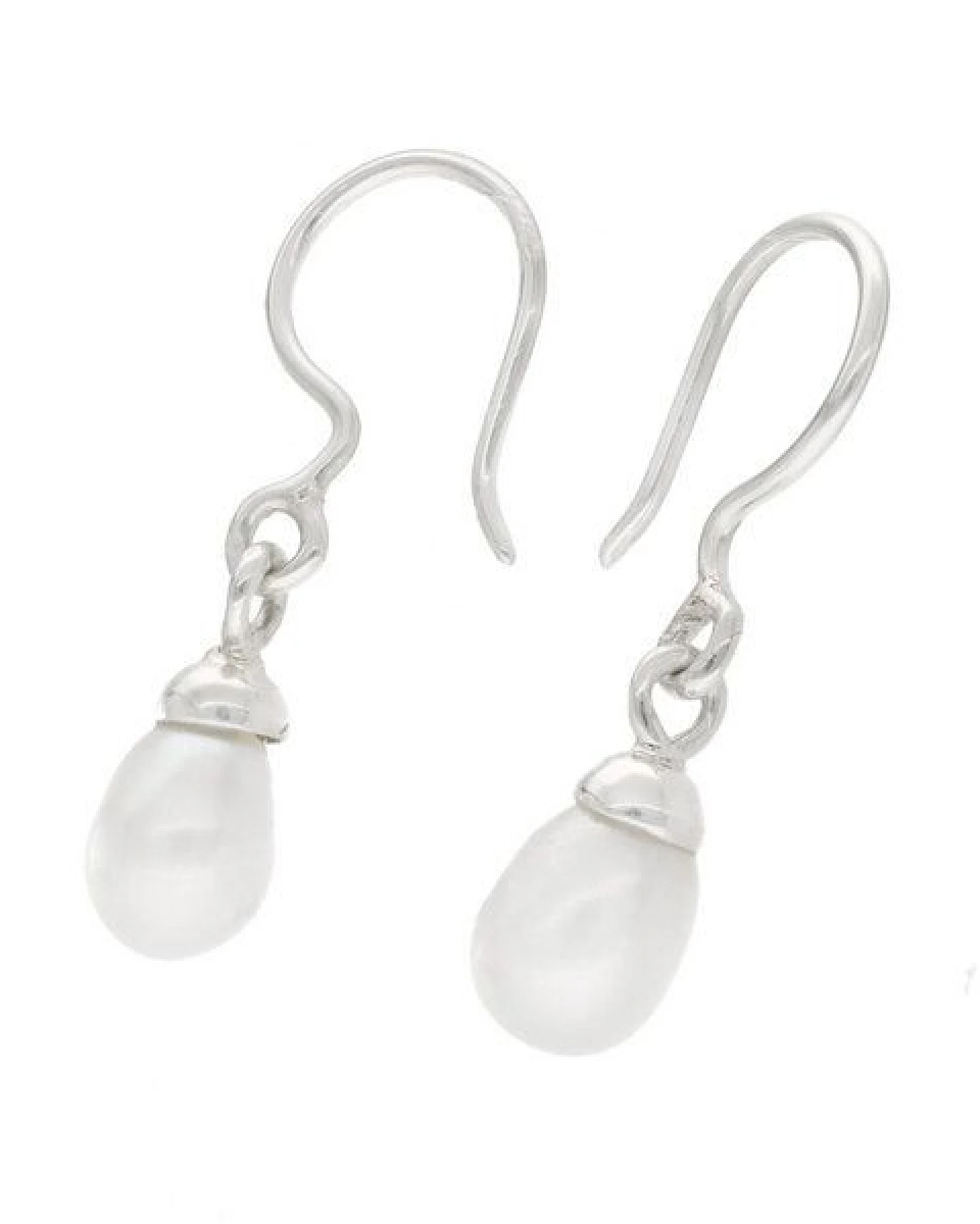 pakilia Silber Ohrringe Perlentropfen Fair-Trade und handmade – Ansicht 2