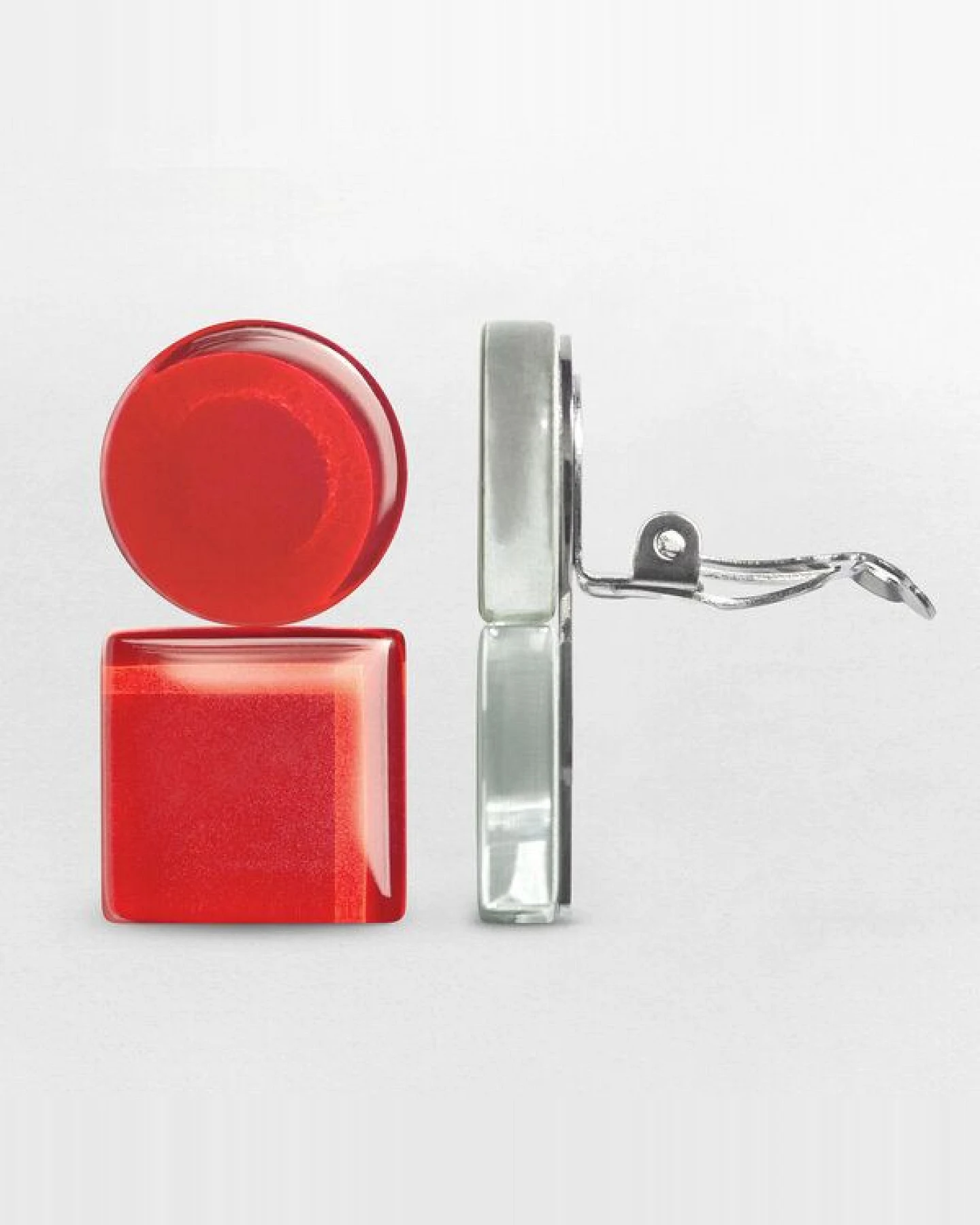 ALEXASCHA Geometrische Clip Ohrringe aus Glas – Ansicht 4