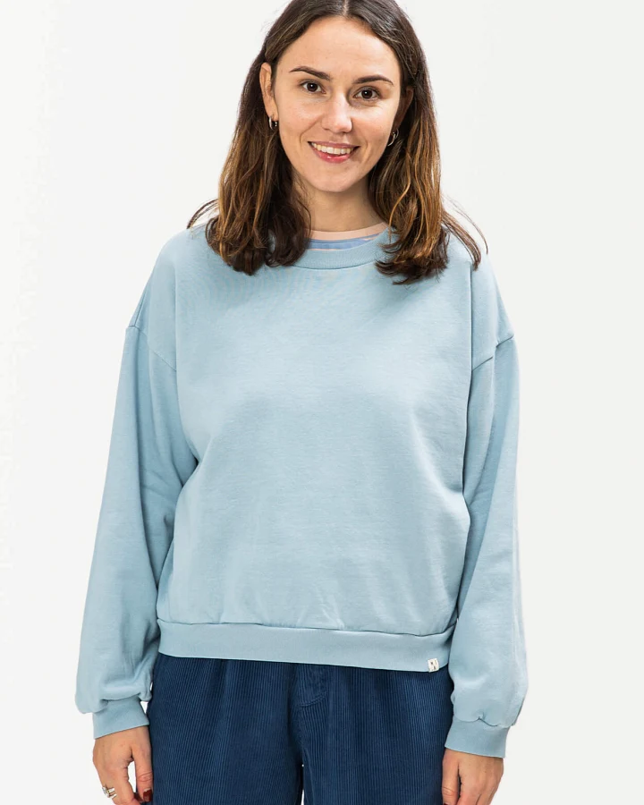 MATONA Damen vegan Sweatshirt Hellblau-Nebel