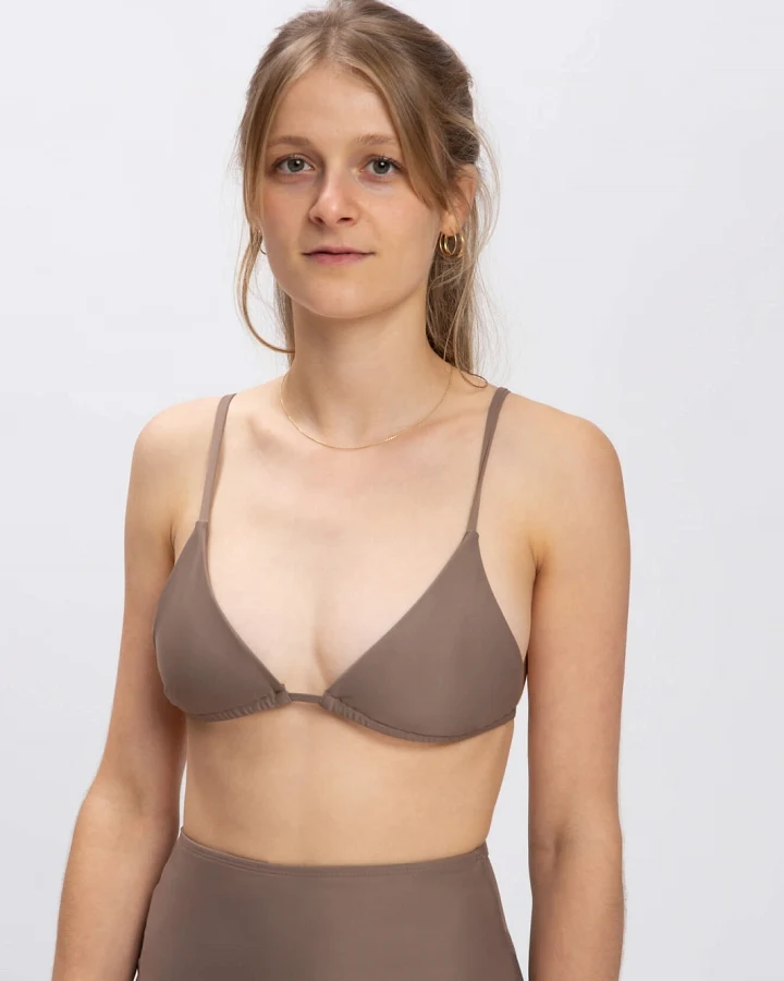 MATONA Damen vegan Triangel-Bikinioberteil Taupe