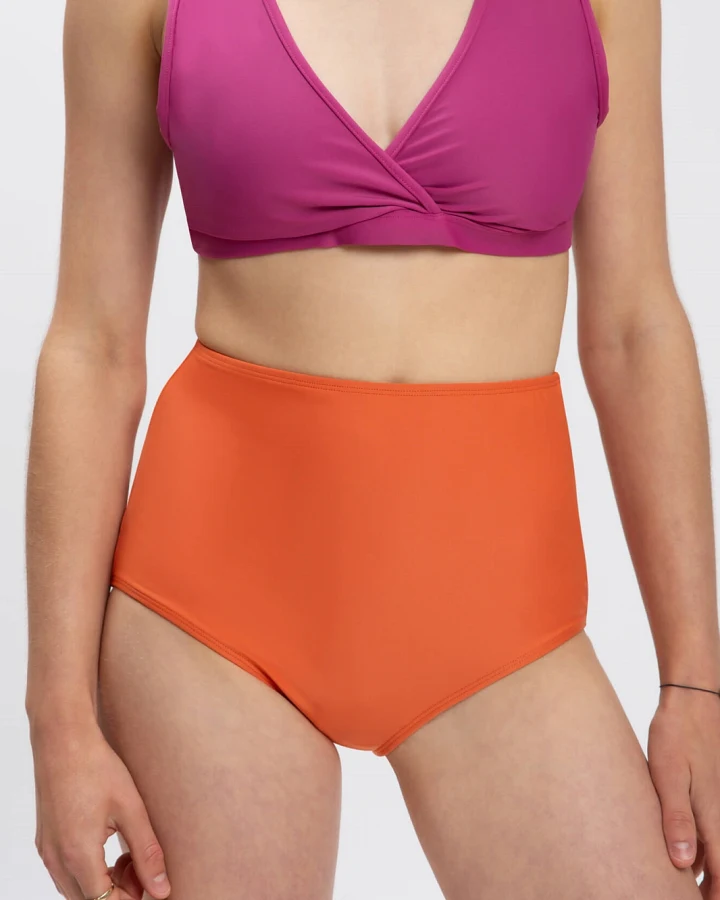 MATONA Damen vegan Bikiniunterteil Koralle/Dunkelorange