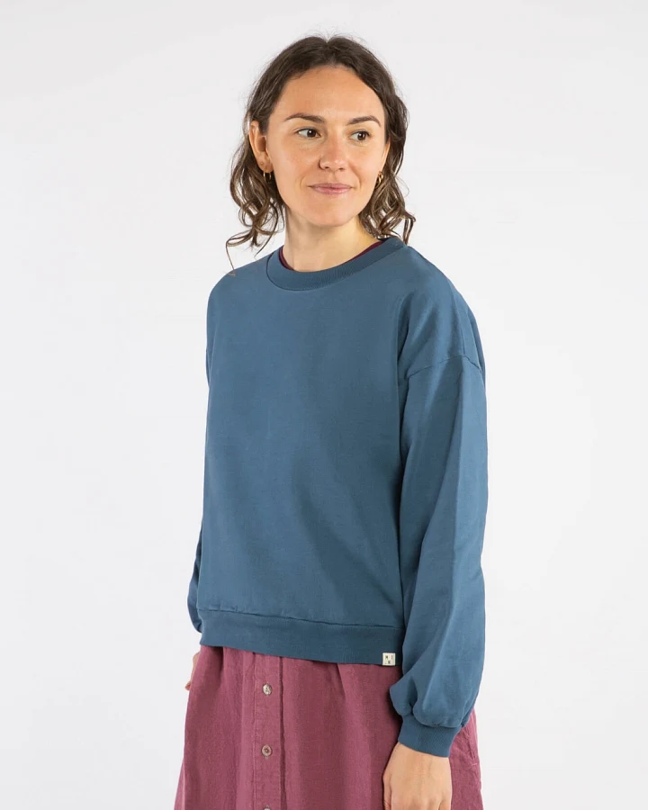 MATONA Damen vegan Sweatshirt Light Sail Blue Baumwolle