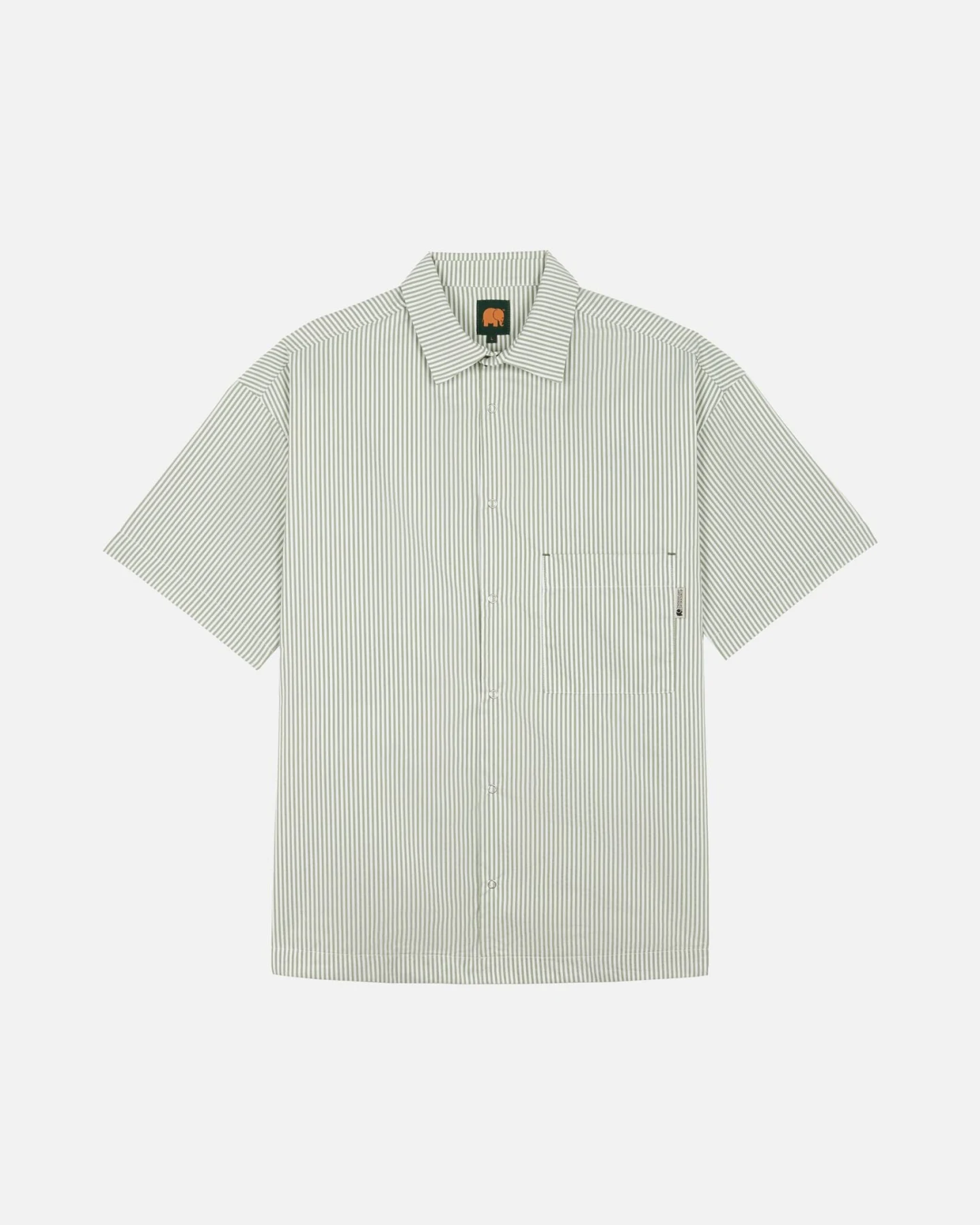 Trendsplant Herren vegan Hemd Mechanic Box Grün Gestreift – Ansicht 2