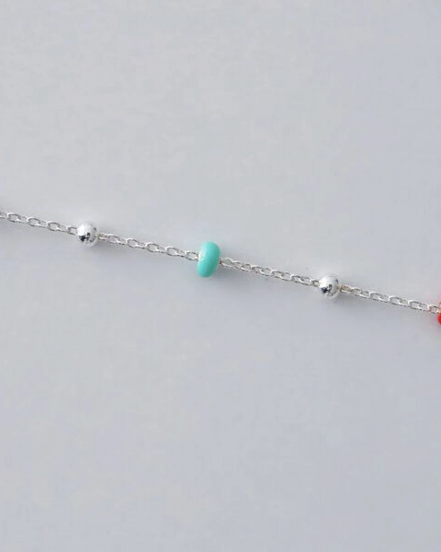 BELLYBIRD Jewellery Armband - feine Kugelkette mit Emaille, 925 Sterlingsilber, vergoldet – Ansicht 3