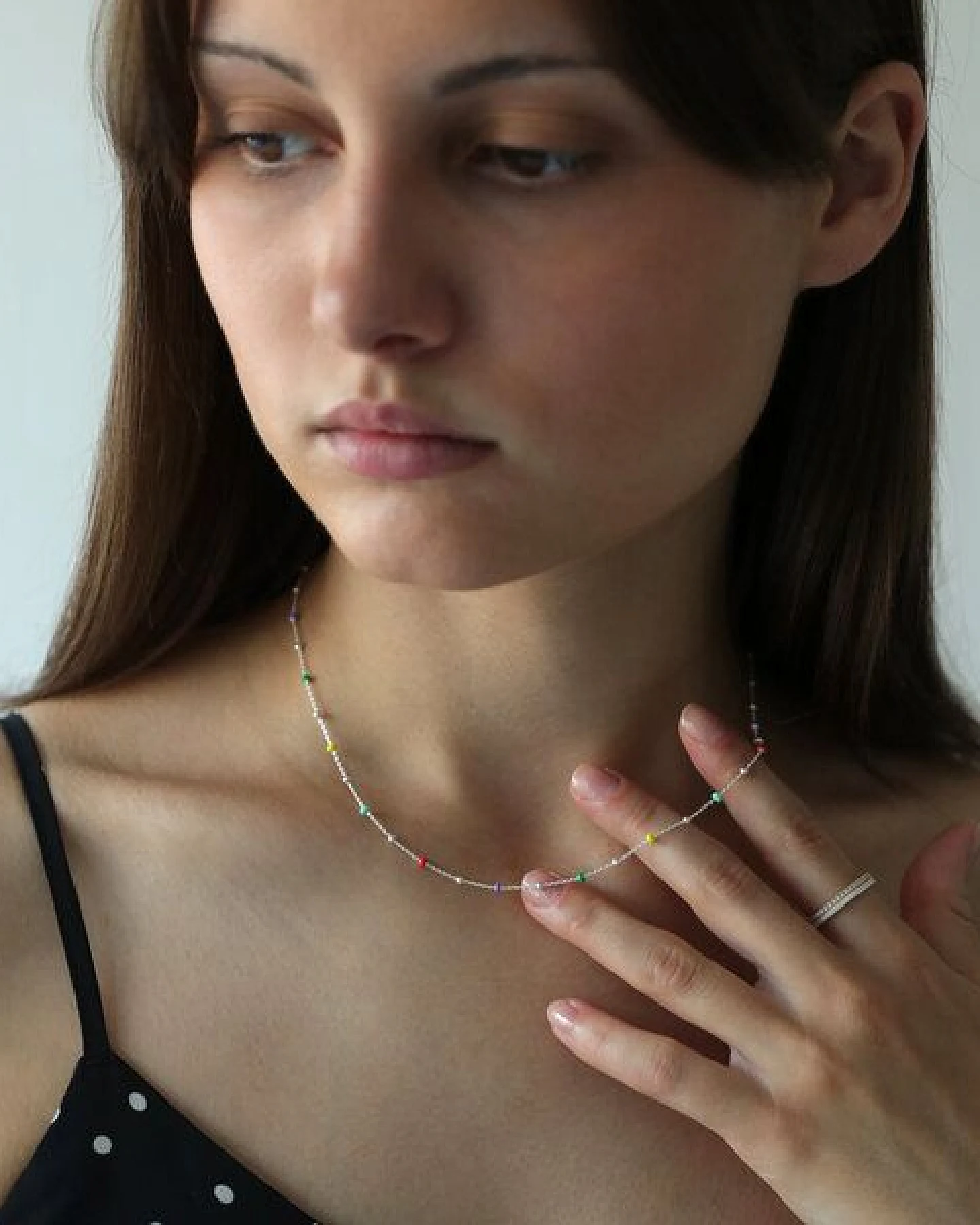 BELLYBIRD Jewellery Halskette - feine Kugelkette emailliert, 925 Sterlingsilber, vergoldet – Ansicht 3