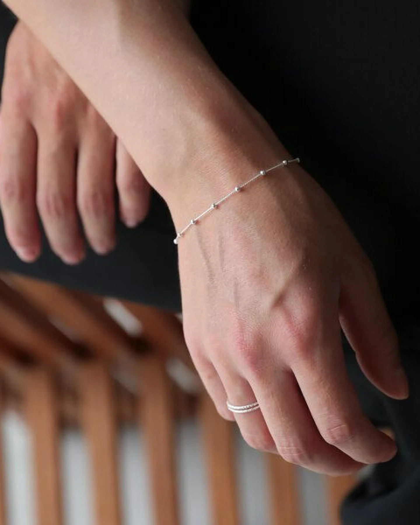 BELLYBIRD Jewellery Armband - feine Kugelkette, 925 Sterlingsilber, vergoldet – Ansicht 3