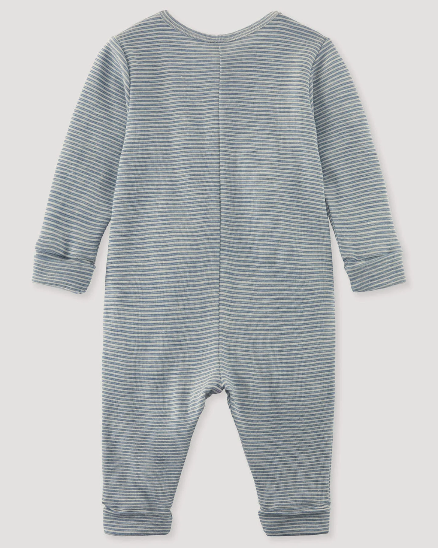 hessnatur Baby Schlafoverall aus Bio-Merinowolle mit Seide - blau - Größe 86/92 – Ansicht 2