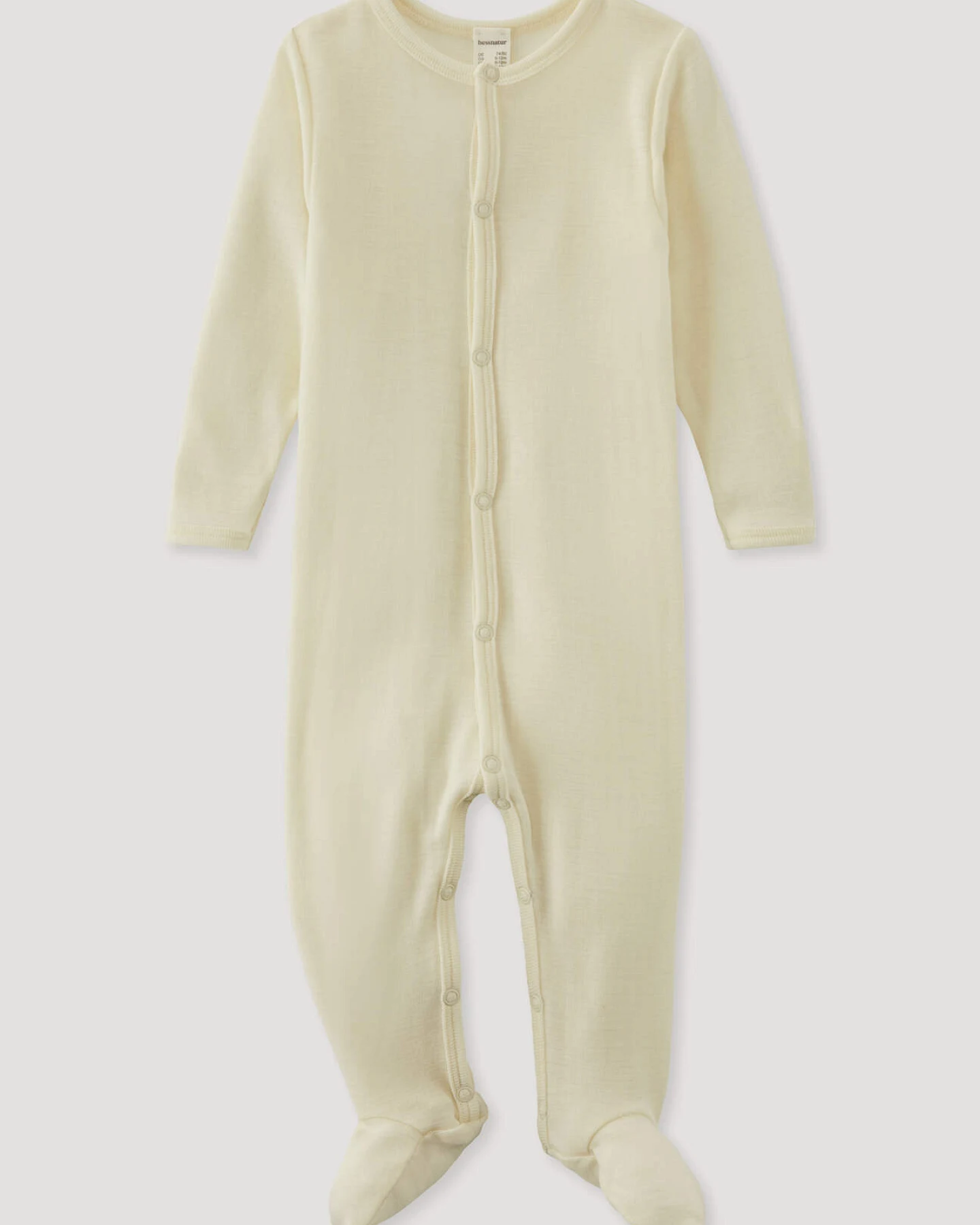 hessnatur Baby Schlafoverall aus Bio-Merinowolle mit Seide - natur - Größe 50/56 – Ansicht 2