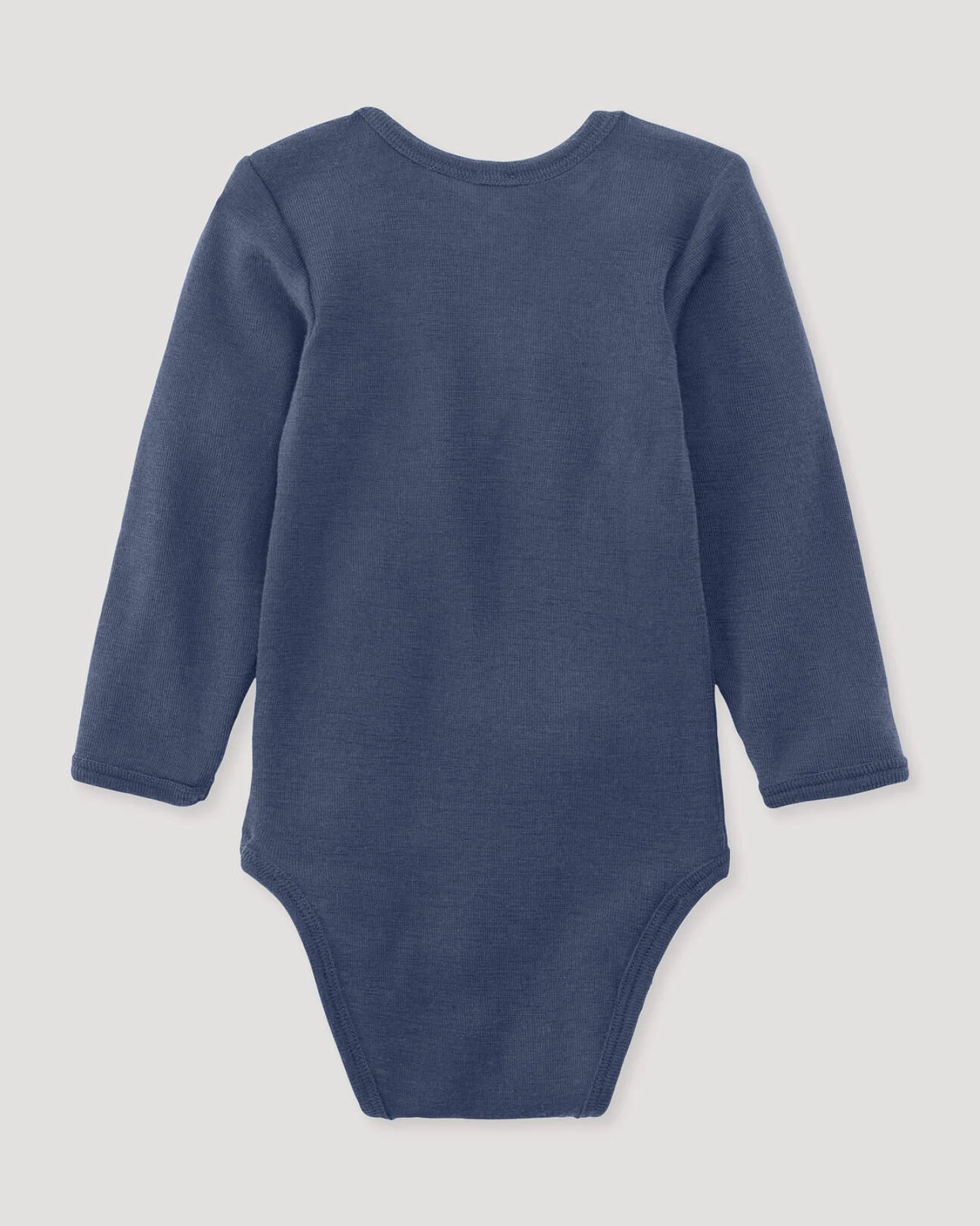 hessnatur Baby Langarm Body aus Bio-Merinowolle mit Seide - blau - Größe 62/68 – Ansicht 2