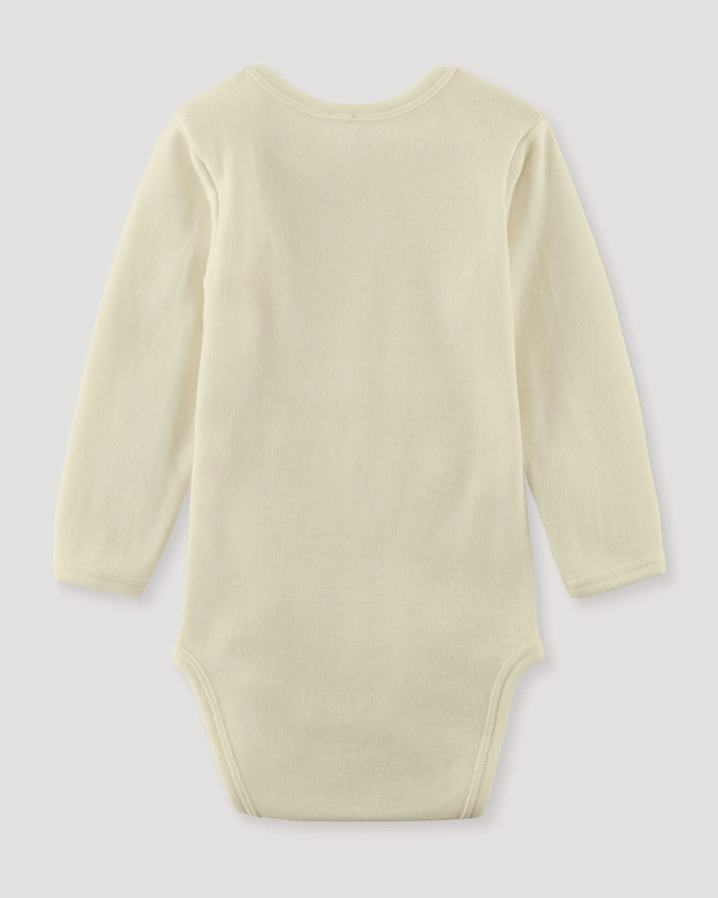 hessnatur Baby Langarmbody Slim aus Bio-Merinowolle mit Seide - natur - Größe 62/68 – Ansicht 2