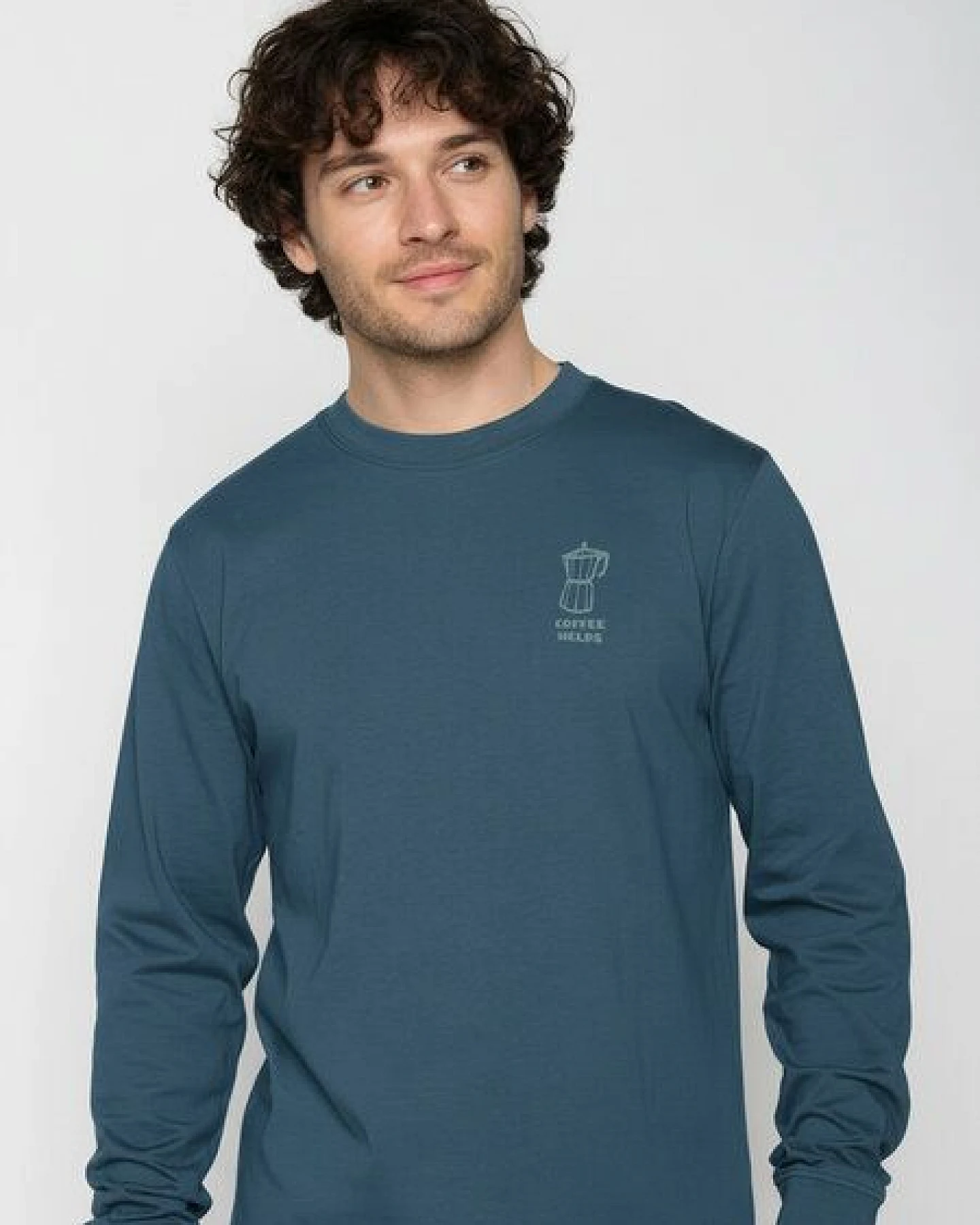 GREENBOMB Espresso Crisp - Sportliches Longsleeve / hochwertiger Print / GOTS / Fair & Vegan – Ansicht 3