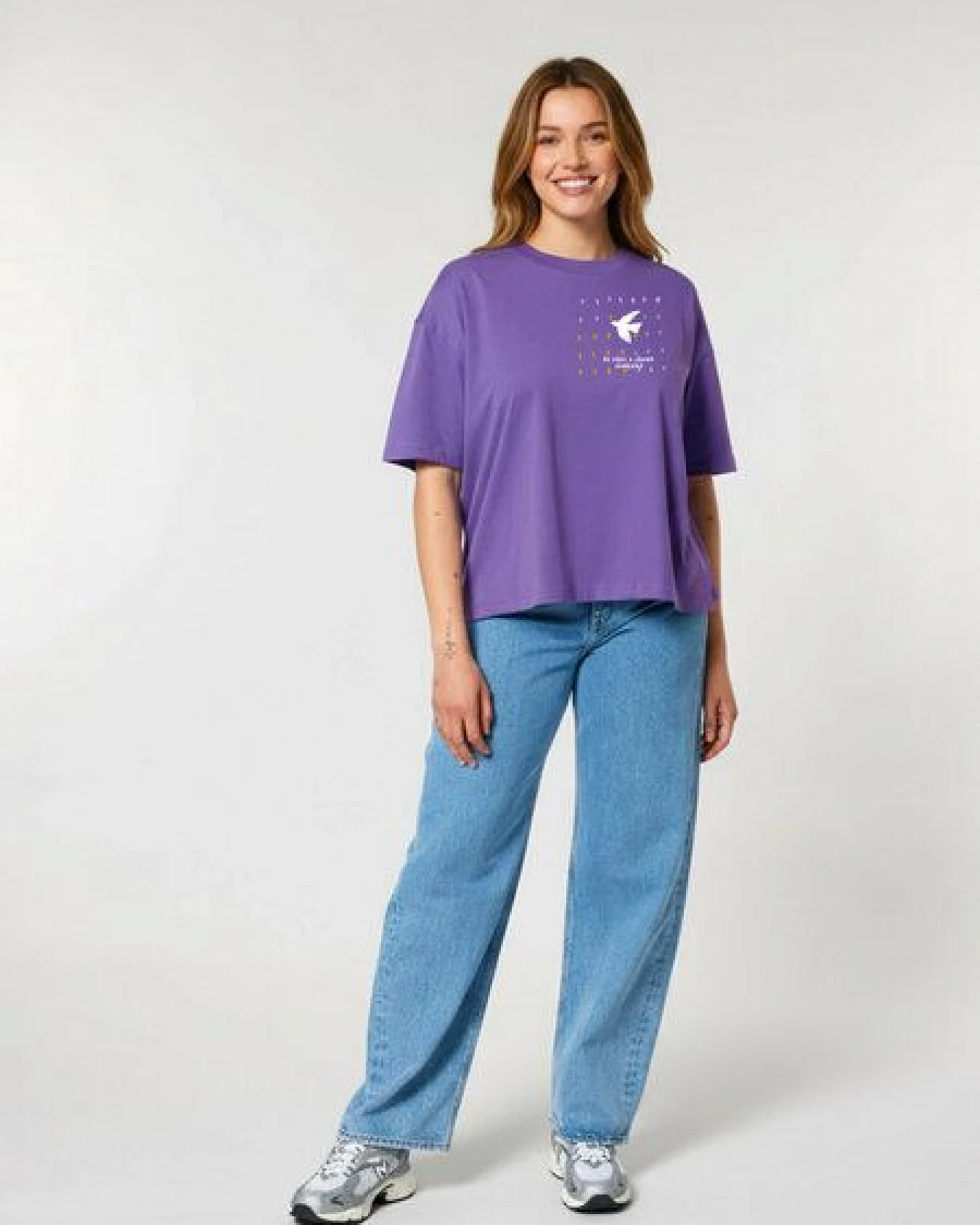 Kultgut Biofair- Boxistyle Shirt / BE FREE & PROUD YOURSELF – Ansicht 2