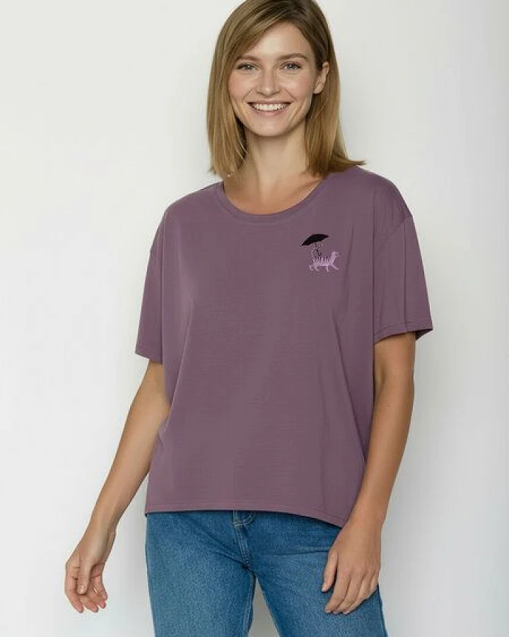 GREENBOMB Cat Walk Feel - Lässiges T-Shirt aus Bio-Baumwoll-Mix / hochwertiger Print / GOTS / Fair & Vegan