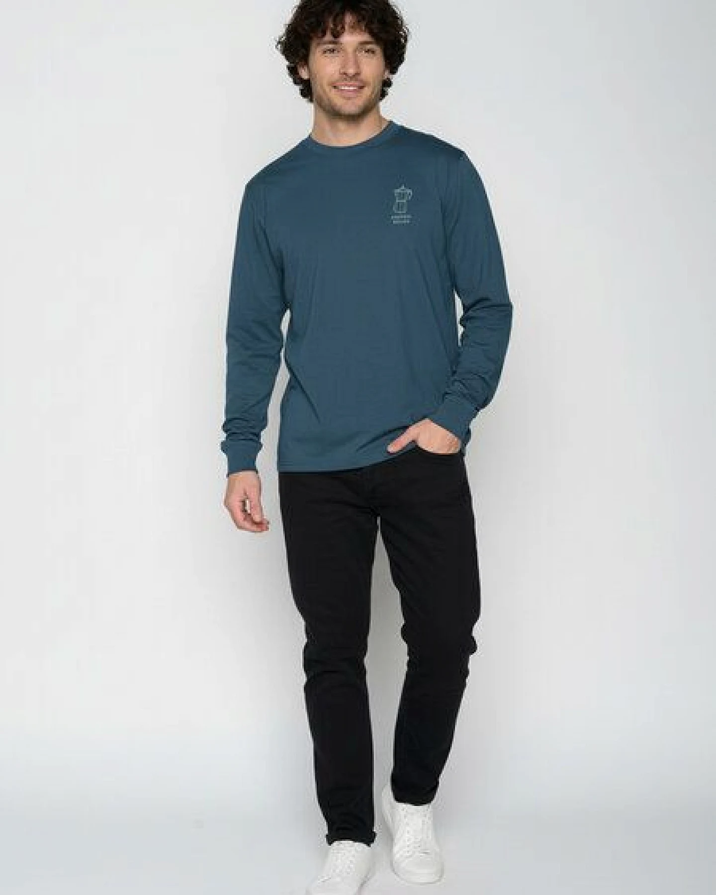 GREENBOMB Espresso Crisp - Sportliches Longsleeve / hochwertiger Print / GOTS / Fair & Vegan – Ansicht 4