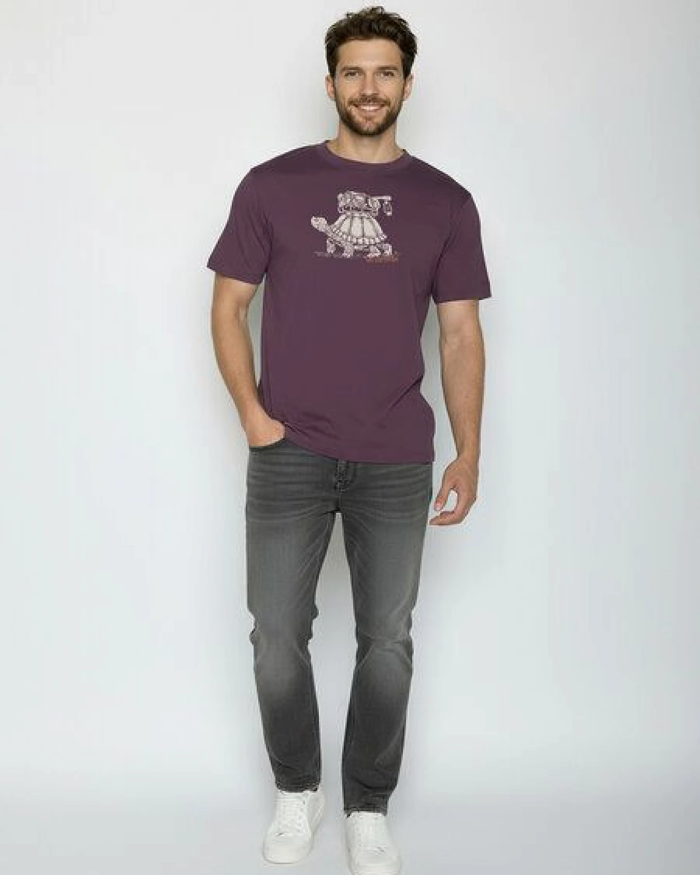 GREENBOMB Turtle Walk Fusion - Lässiges Oversize-T-Shirt aus Bio-Baumwolle / hochwertiger Print / GOTS / Fair & Vegan – Ansicht 3