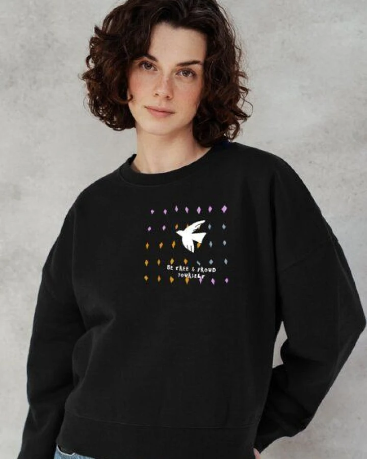 Kultgut Artdesign - Pulloversweater Boxistyle / BE FREE & PROUD YOURSELF