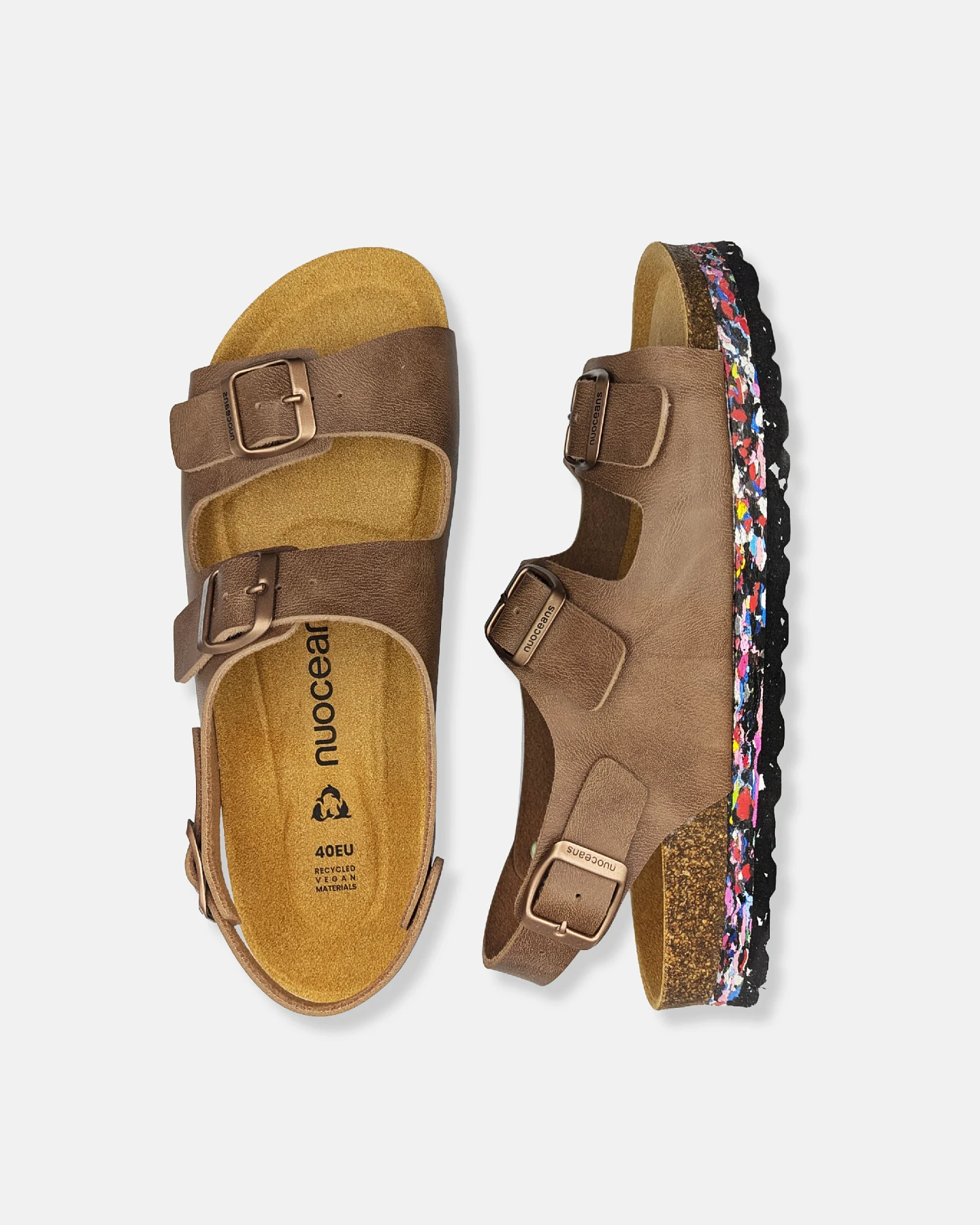 Nuoceans Herren vegan Sandalen Hazel Braun – Ansicht 2