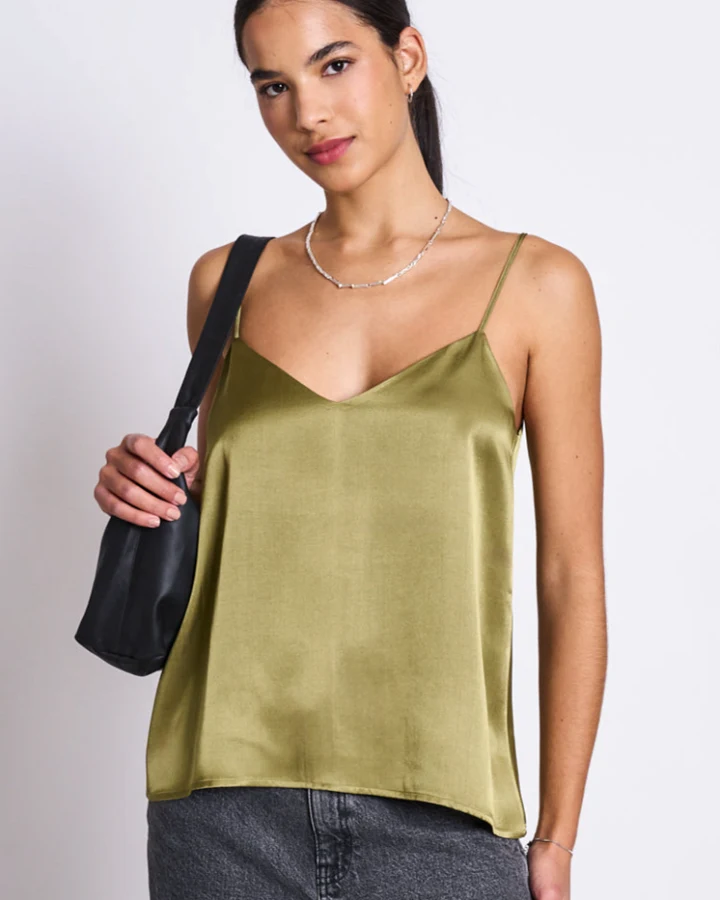 JAN 'N JUNE Damen vegan Slip Top Maud Woody Olive
