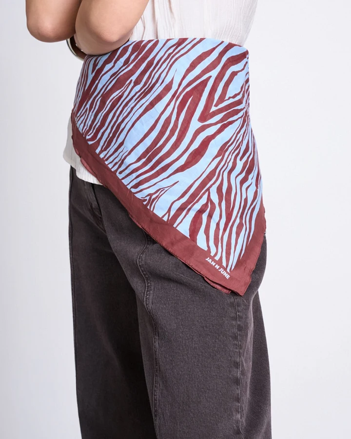 Tuch Vad Zebra Print Blau