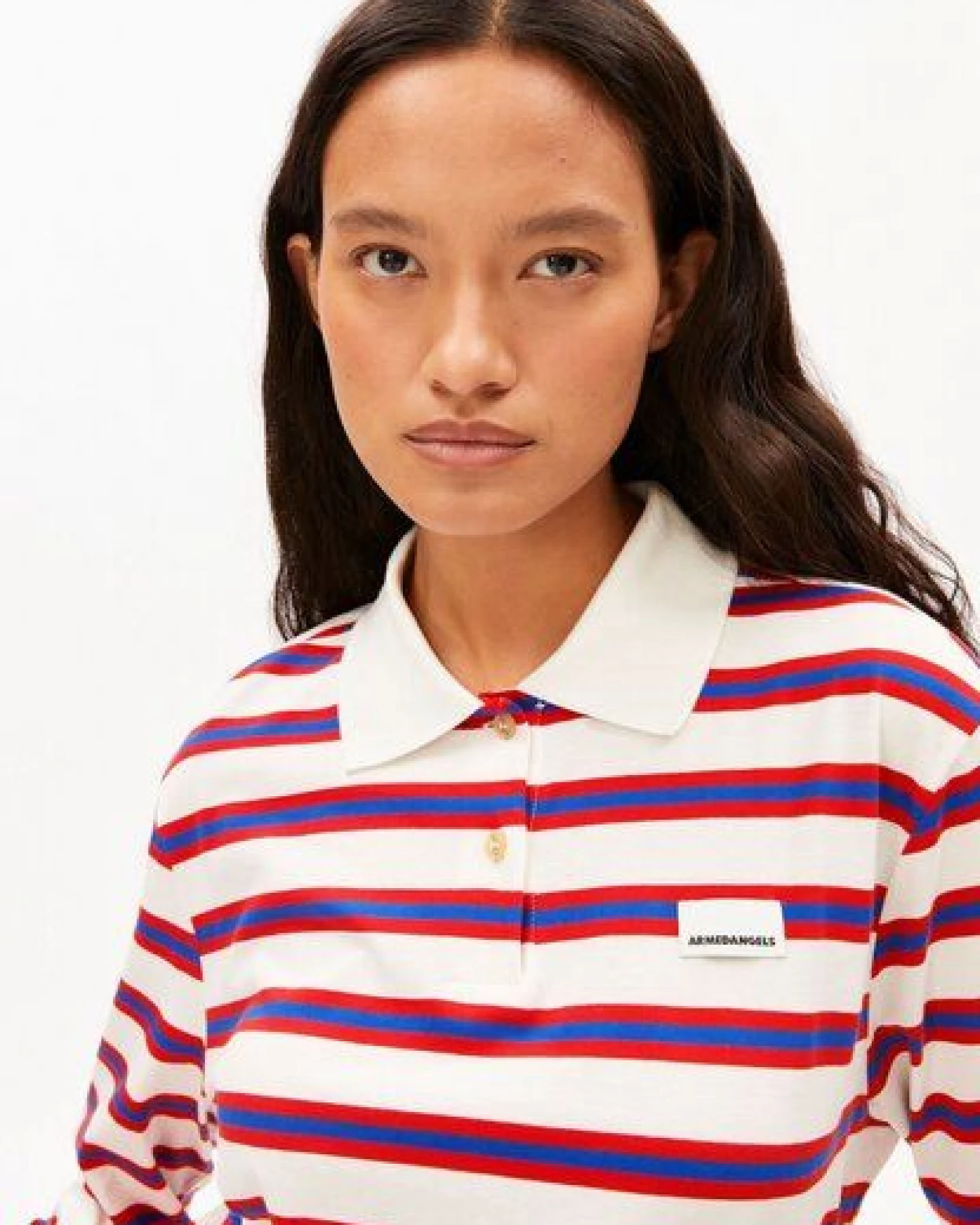 ARMEDANGELS STRIPE POLO Damen Longsleeve Polo aus Bio-Baumwolle – Ansicht 3