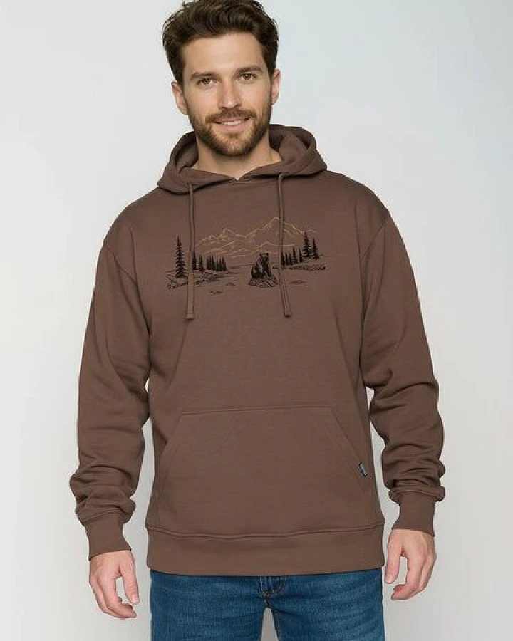 GREENBOMB Bear River Joy - Gemütlicher Hoodie aus Bio-Baumwolle / hochwertiger Print / GOTS / Fair & Vegan