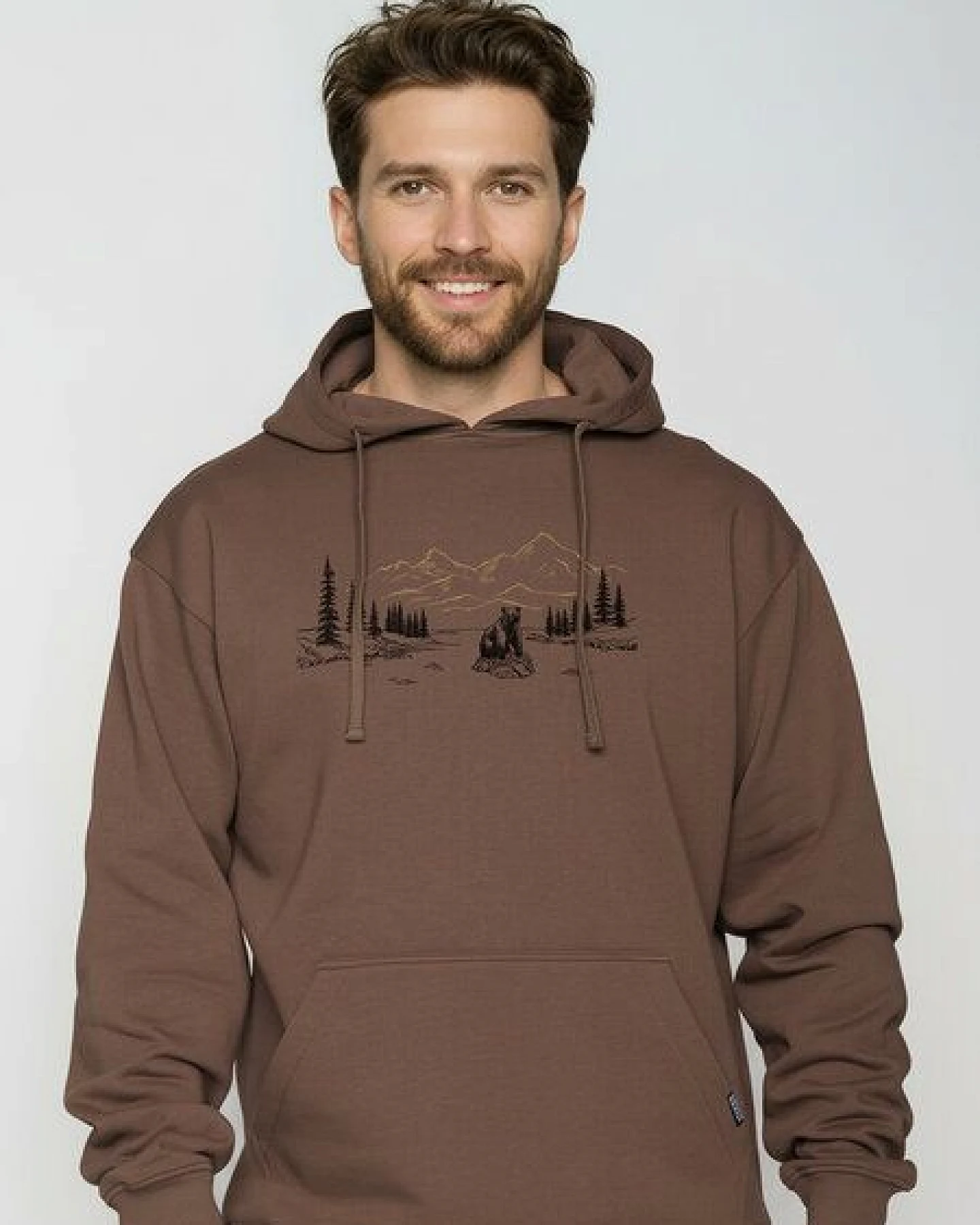 GREENBOMB Bear River Joy - Gemütlicher Hoodie aus Bio-Baumwolle / hochwertiger Print / GOTS / Fair & Vegan – Ansicht 2