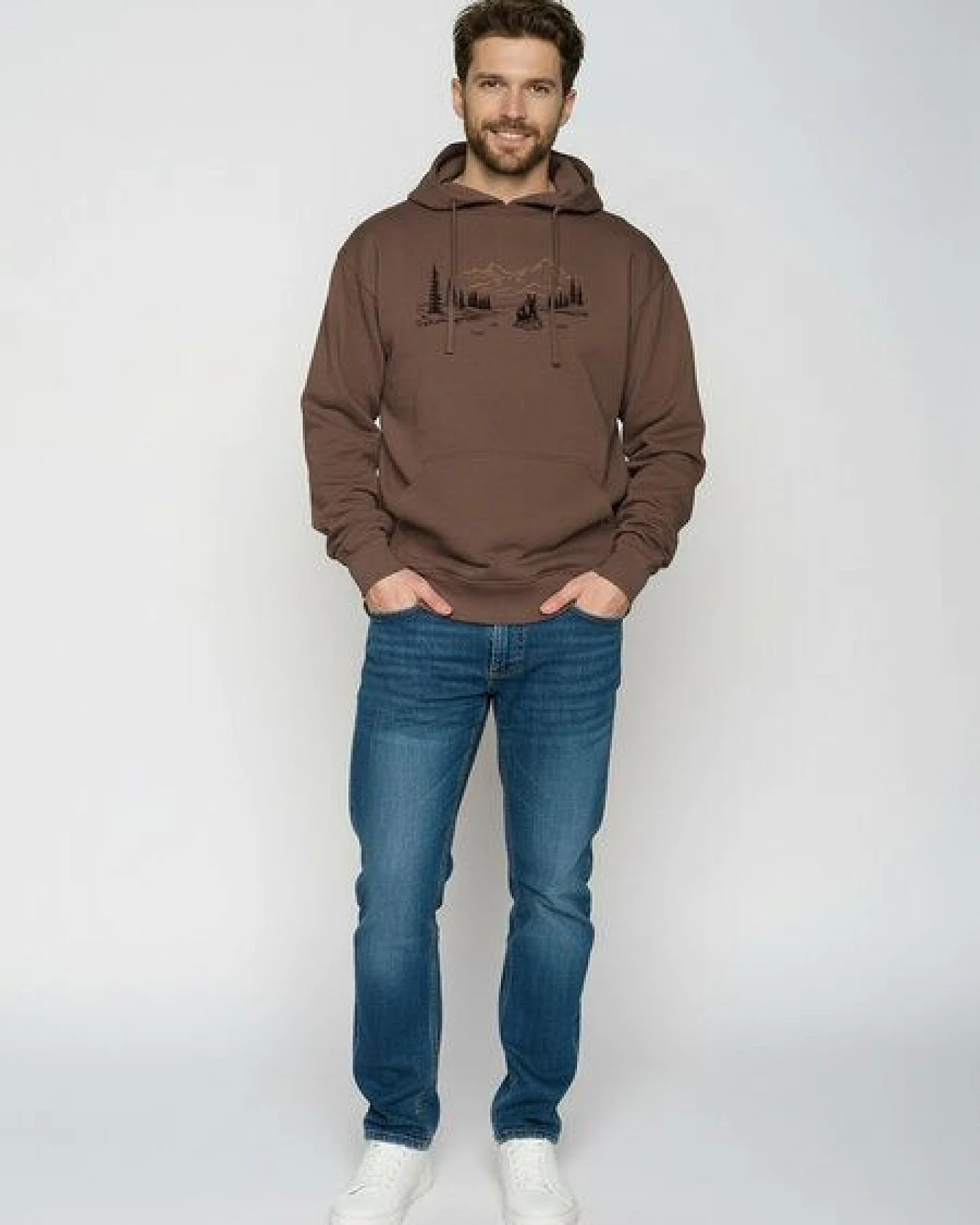 GREENBOMB Bear River Joy - Gemütlicher Hoodie aus Bio-Baumwolle / hochwertiger Print / GOTS / Fair & Vegan – Ansicht 3