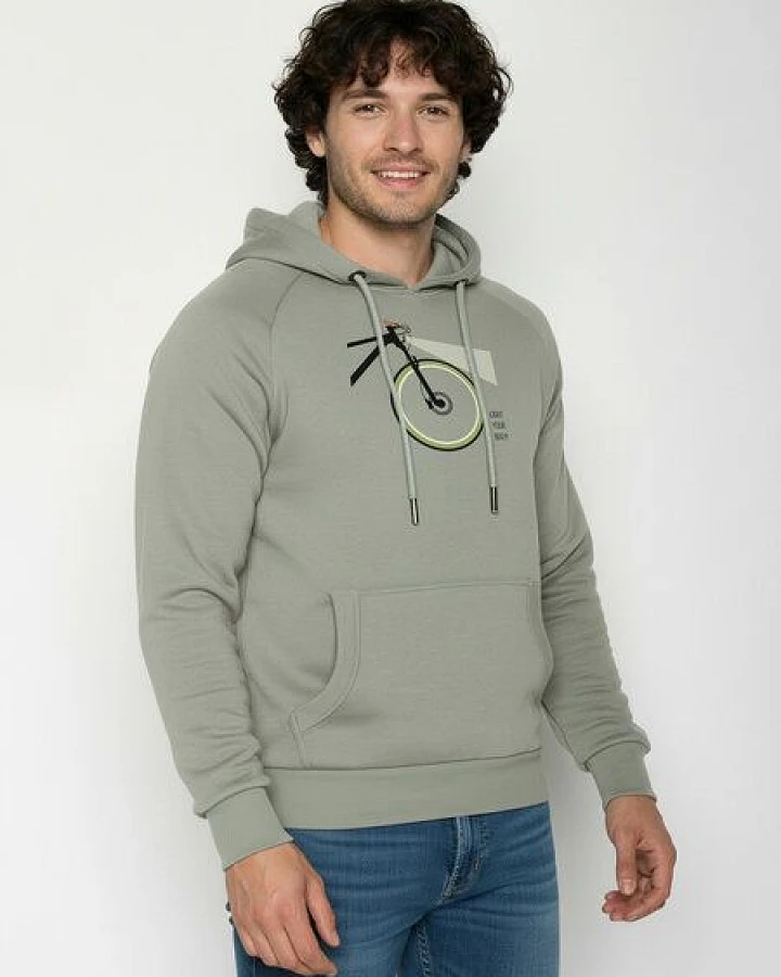 GREENBOMB Bike Light Trek - Hoodie aus Bio-Baumwolle mit Raglan-Arm / hochwertiger Print / GOTS / Fair & Vegan