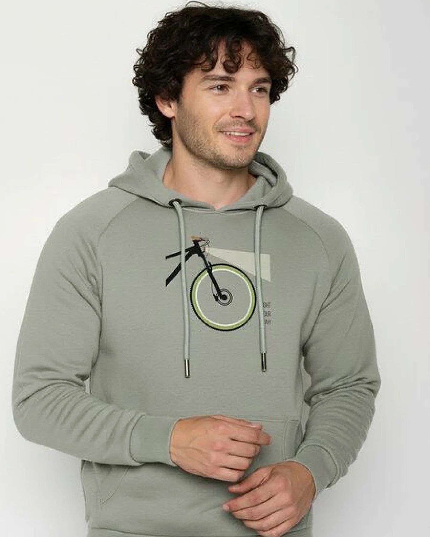 GREENBOMB Bike Light Trek - Hoodie aus Bio-Baumwolle mit Raglan-Arm / hochwertiger Print / GOTS / Fair & Vegan – Ansicht 2