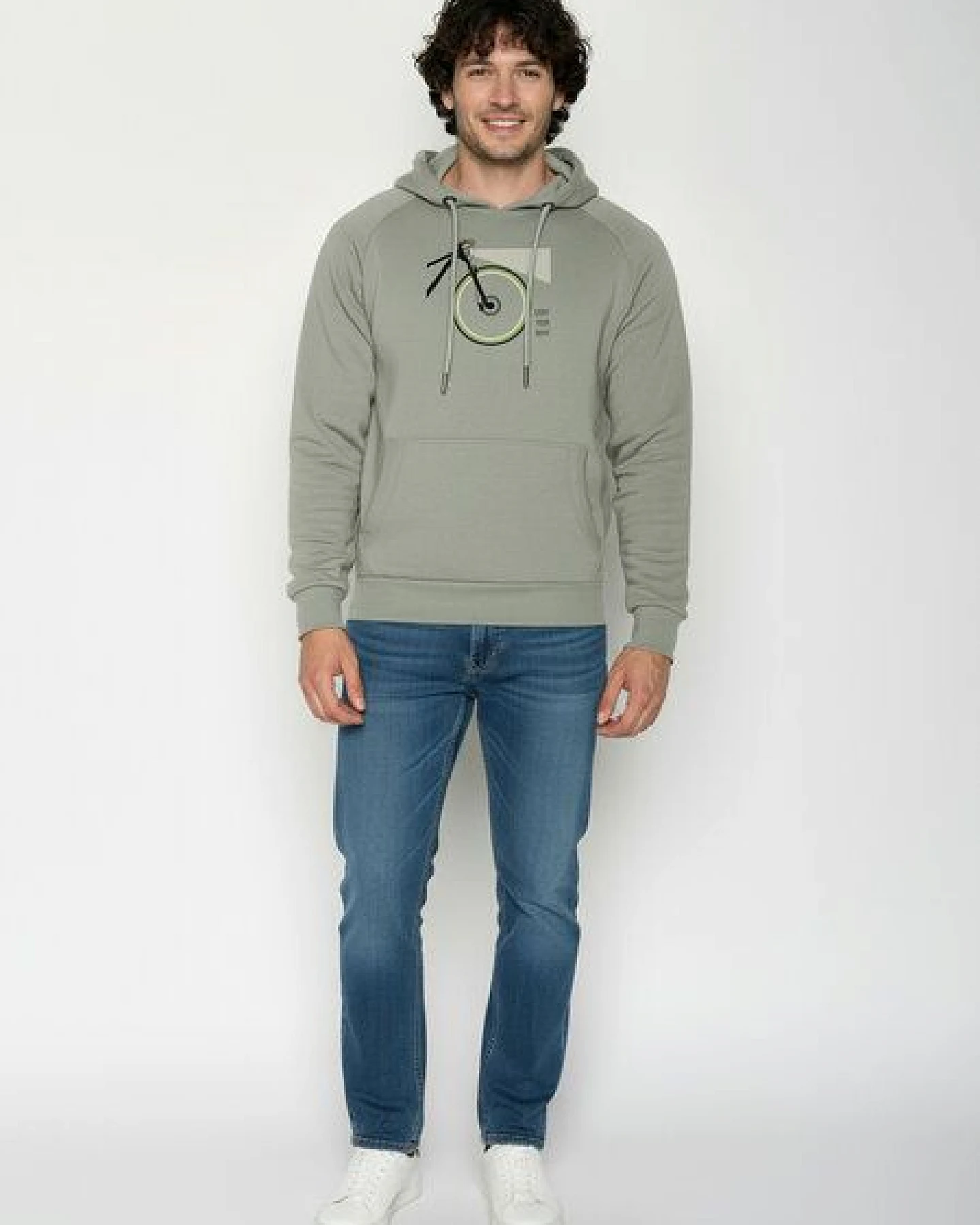 GREENBOMB Bike Light Trek - Hoodie aus Bio-Baumwolle mit Raglan-Arm / hochwertiger Print / GOTS / Fair & Vegan – Ansicht 3
