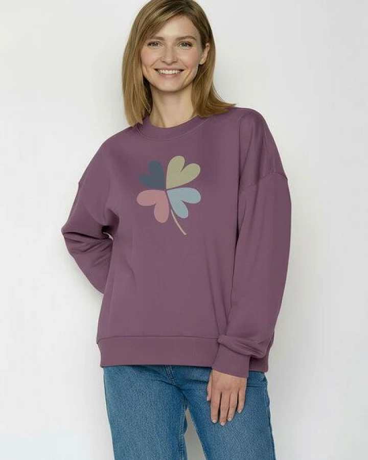 GREENBOMB Clover Core - Lässiges Sweatshirt aus Bio-Baumwolle / hochwertiger Print / GOTS / Fair & Vegan