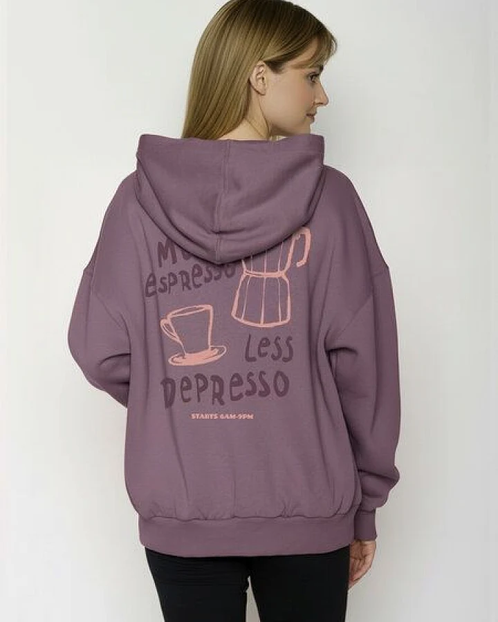 GREENBOMB Espresso Mello - Lässiger Hoodie aus Bio-Baumwolle / hochwertiger Print / GOTS / Fair & Vegan