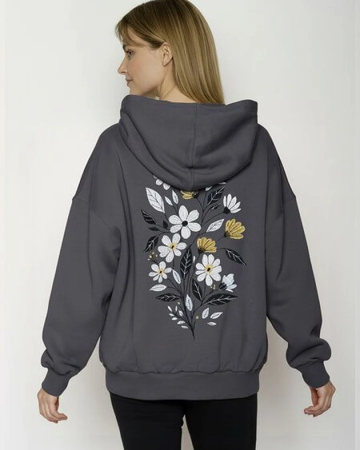 GREENBOMB Flower Bouquet Mello - Lässiger Hoodie aus Bio-Baumwolle / hochwertiger Print / GOTS / Fair & Vegan