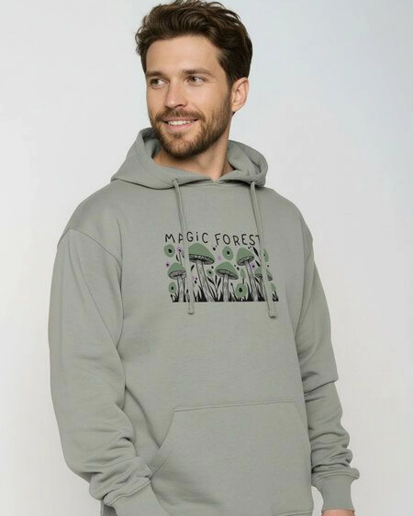 GREENBOMB Magic Forest Joy - Gemütlicher Hoodie aus Bio-Baumwolle / hochwertiger Print / GOTS / Fair & Vegan – Ansicht 2
