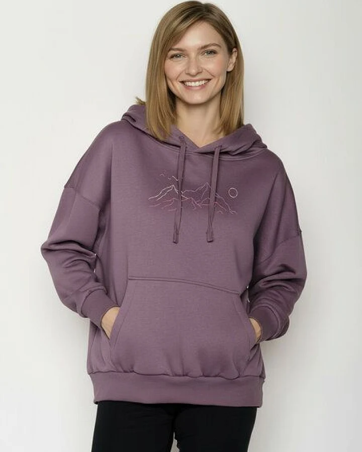 GREENBOMB Nature Contours Mello - Lässiger Hoodie aus Bio-Baumwolle / hochwertiger Print / GOTS / Fair & Vegan