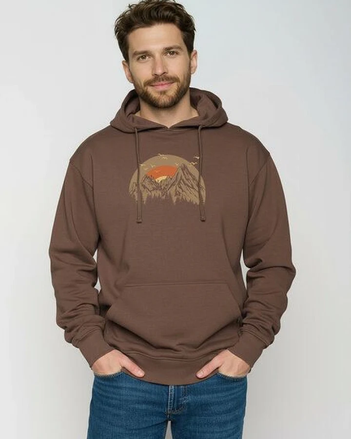 GREENBOMB Peak Circle Joy - Gemütlicher Hoodie aus Bio-Baumwolle / hochwertiger Print / GOTS / Fair & Vegan