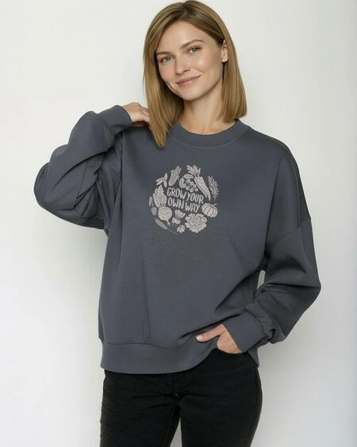 GREENBOMB Veggie Patch Core - Lässiges Sweatshirt aus Bio-Baumwolle / hochwertiger Print / GOTS / Fair & Vegan
