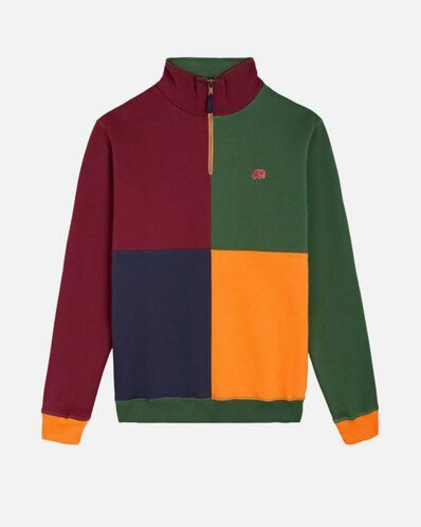 Trendsplant Color Block Half Zip Sweatshirt "Harlequin" – Ansicht 2