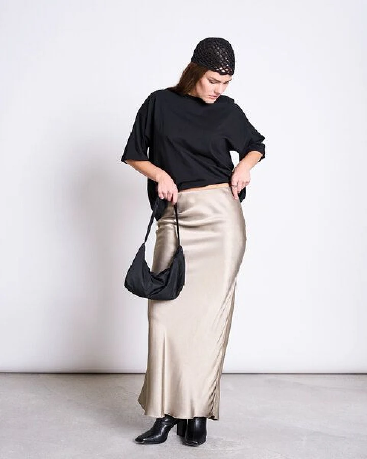 JAN N JUNE Veganer Seidener Maxi Rock SERIN