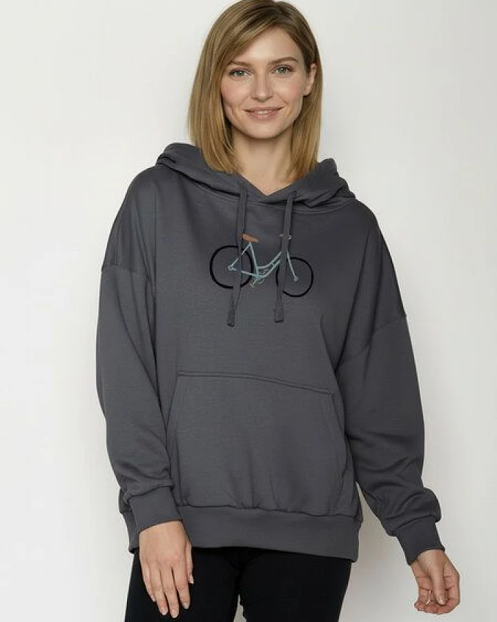 GREENBOMB Bike Freehand Mello - Lässiger Hoodie aus Bio-Baumwolle / hochwertiger Print / GOTS / Fair & Vegan