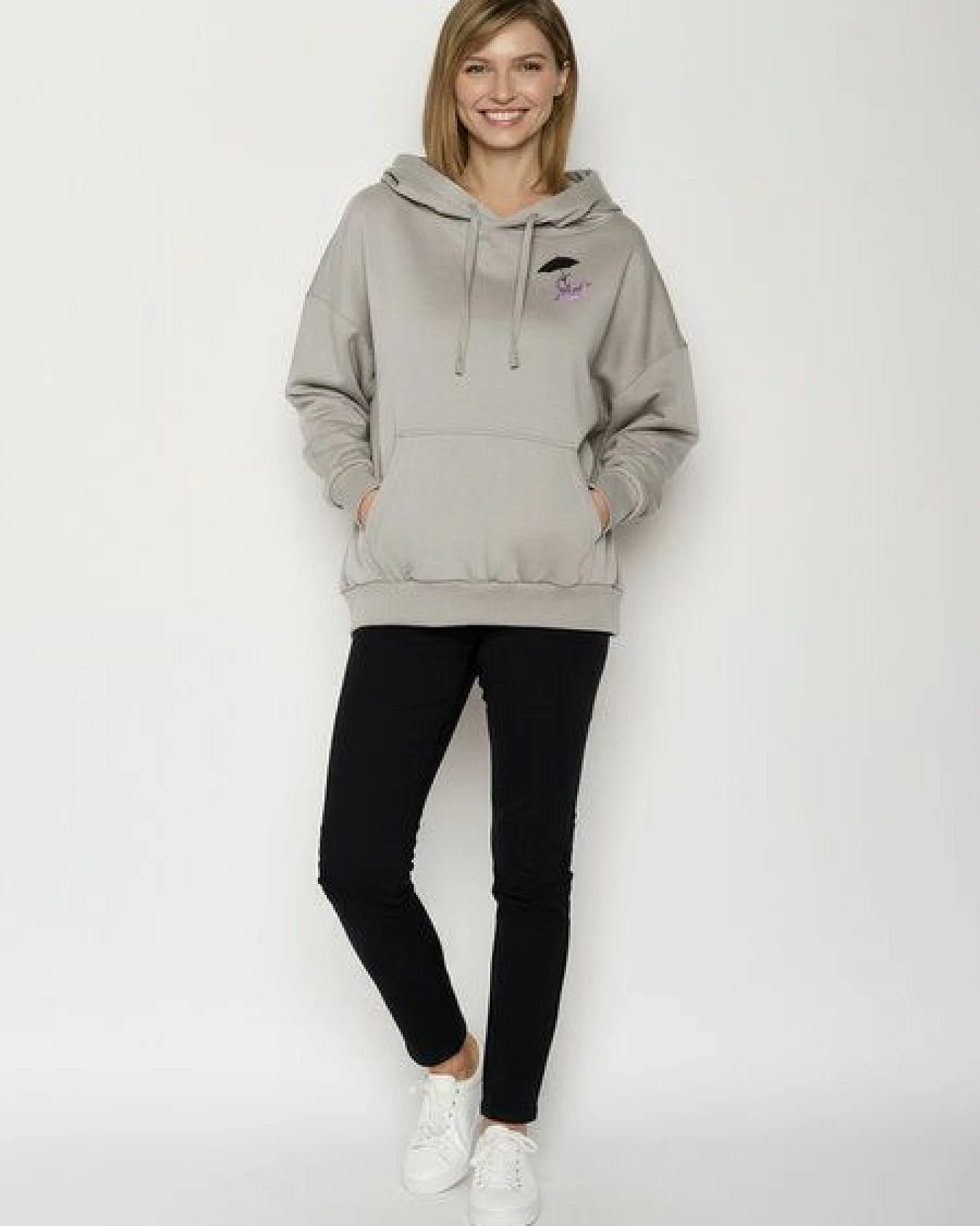 GREENBOMB Cat Walk Mello - Lässiger Hoodie aus Bio-Baumwolle / hochwertiger Print / GOTS / Fair & Vegan – Ansicht 3