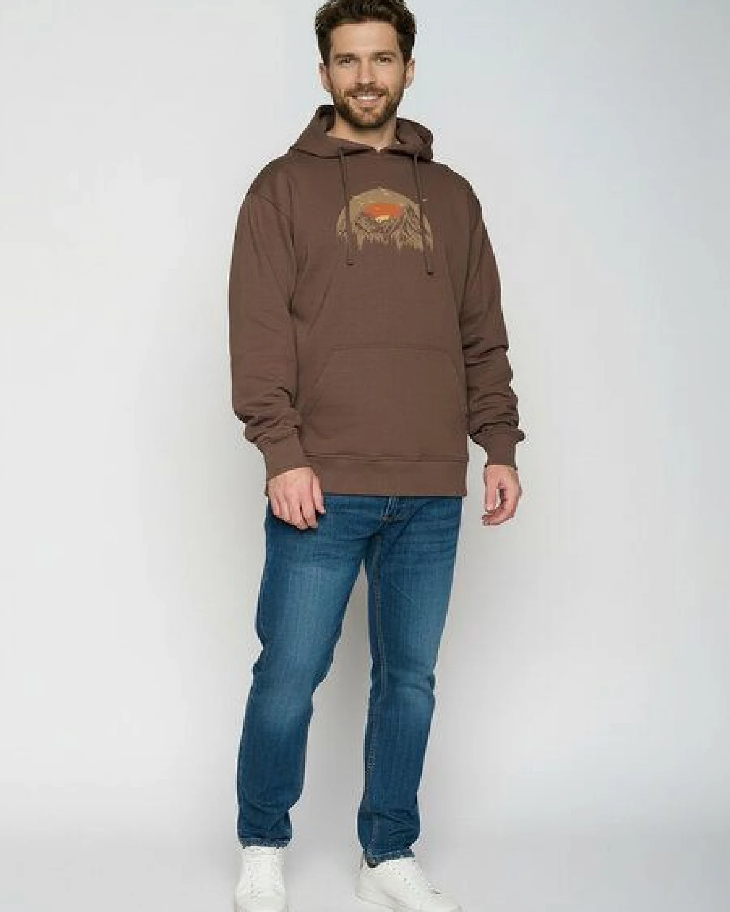 GREENBOMB Peak Circle Joy - Gemütlicher Hoodie aus Bio-Baumwolle / hochwertiger Print / GOTS / Fair & Vegan – Ansicht 3