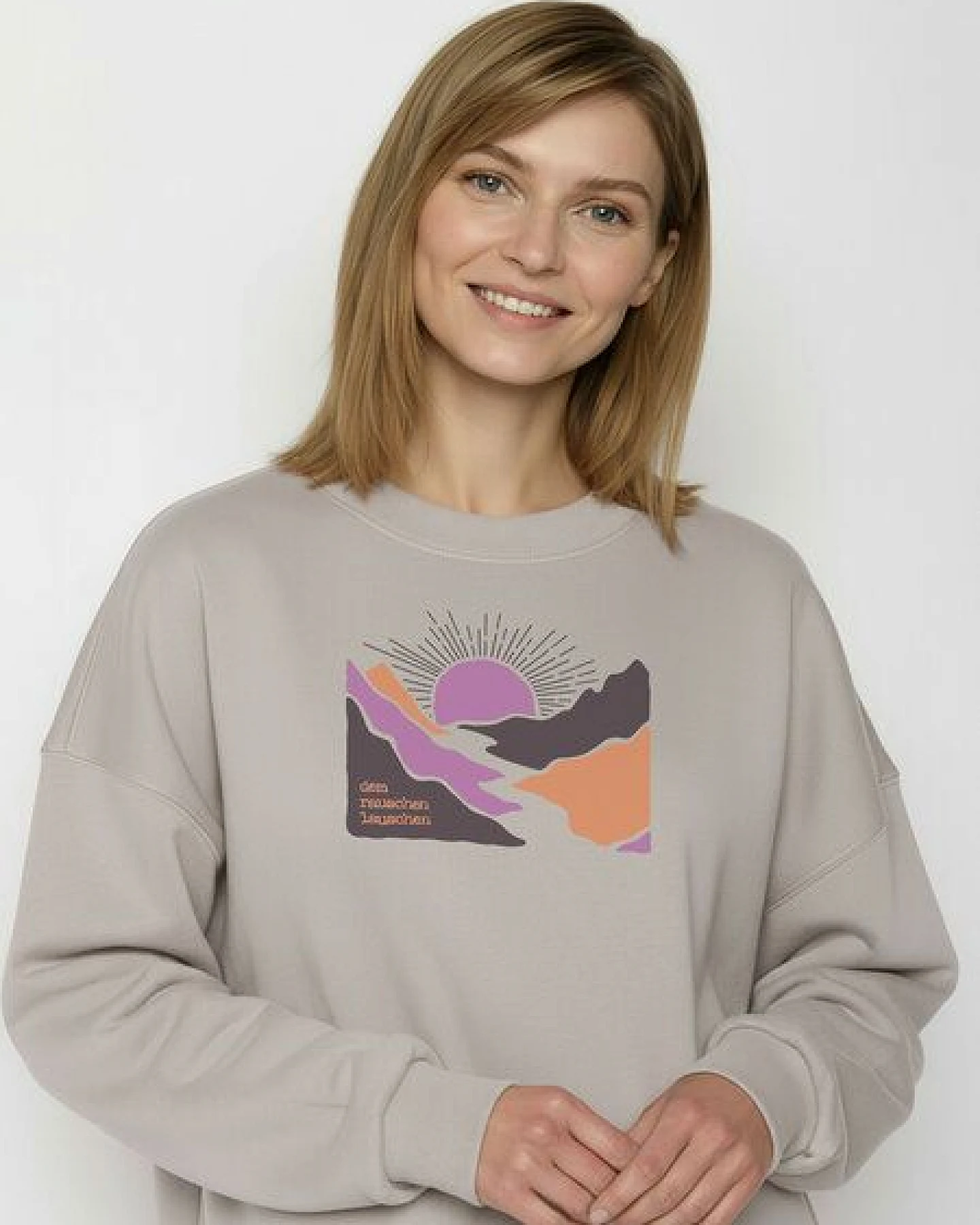 GREENBOMB River Sundown Core - Lässiges Sweatshirt aus Bio-Baumwolle / hochwertiger Print / GOTS / Fair & Vegan – Ansicht 2