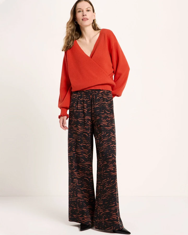 Pullover in Wickeloptik