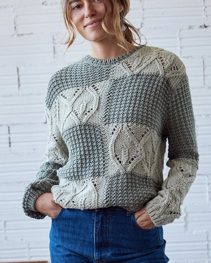 TWOTHIRDS Damen vegan Pullover Heng Grün