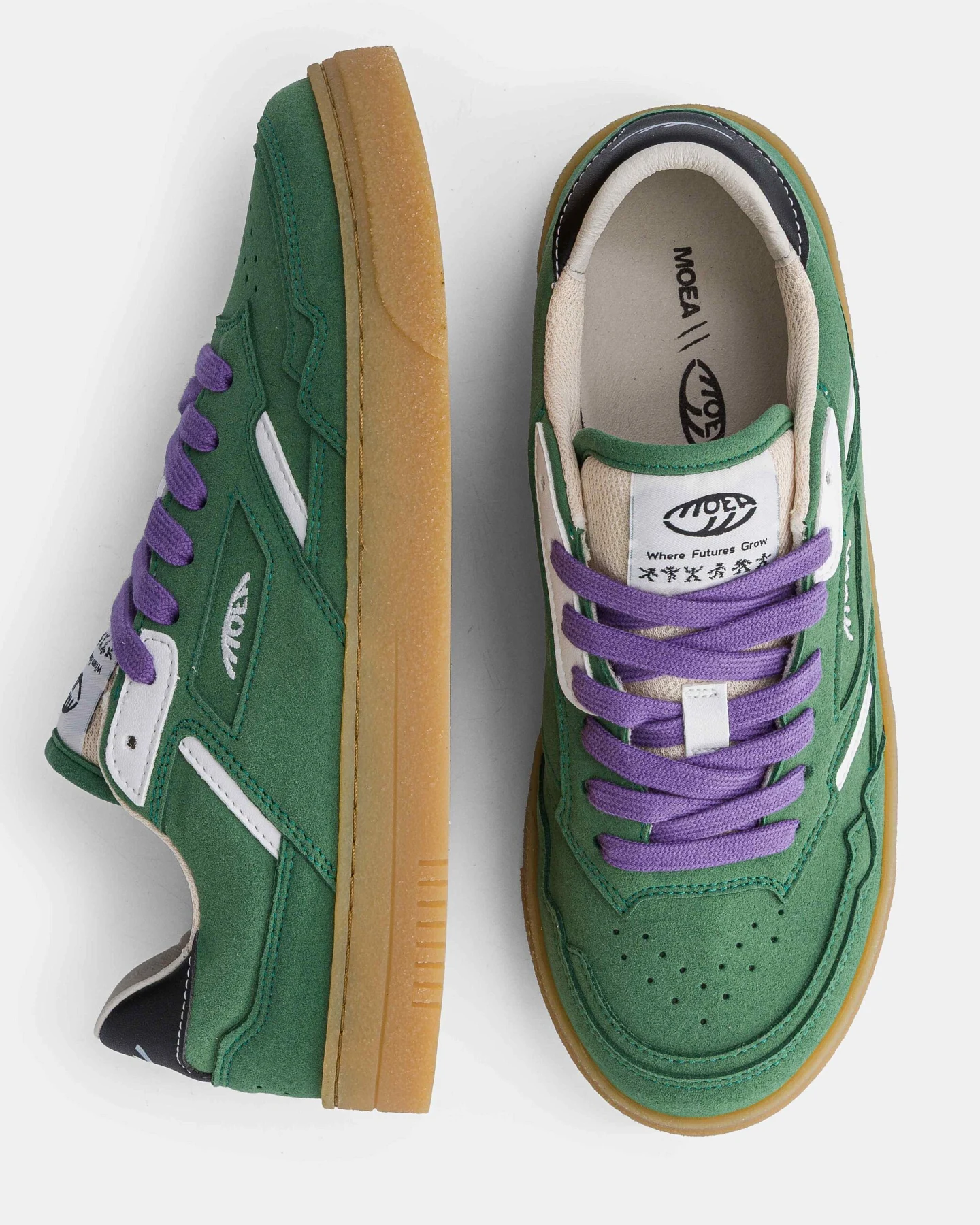 MoEa Herren vegan Sneaker Origin Low Forest Veganes Wildleder & Weißer Mais – Ansicht 2