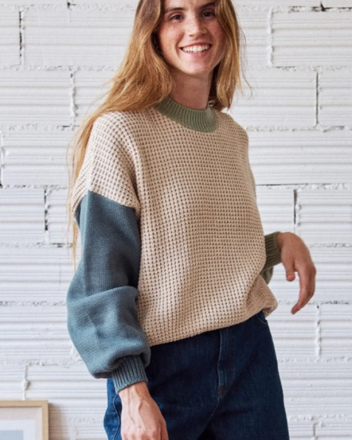 TWOTHIRDS Damen vegan Pullover Cayo Anclitas Jade Shell