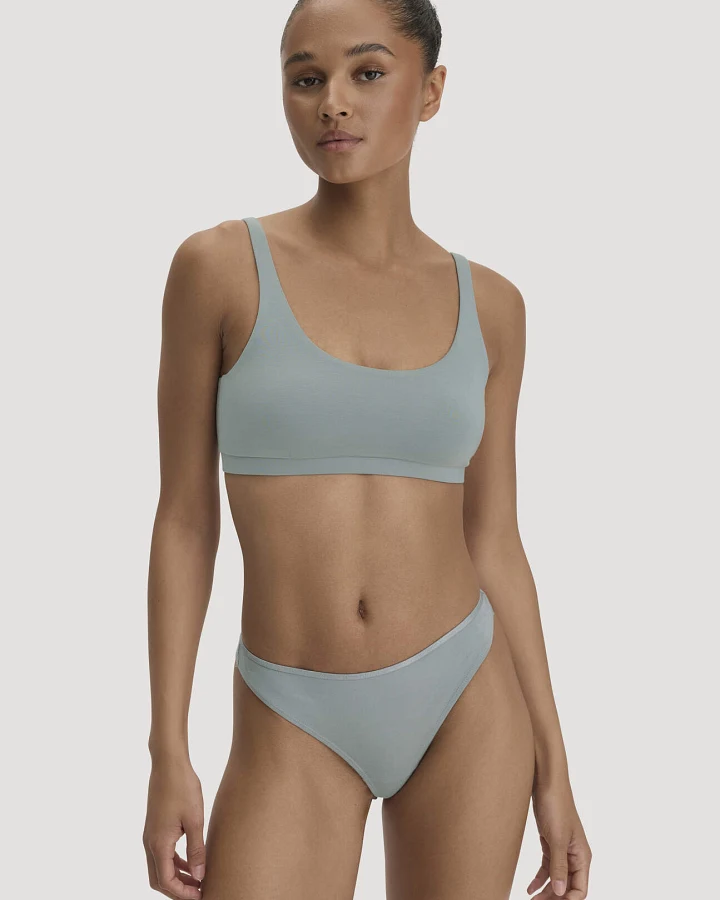 hessnatur Damen Bustier PURE SENSE aus TENCEL™ Modal - blau - Größe 44