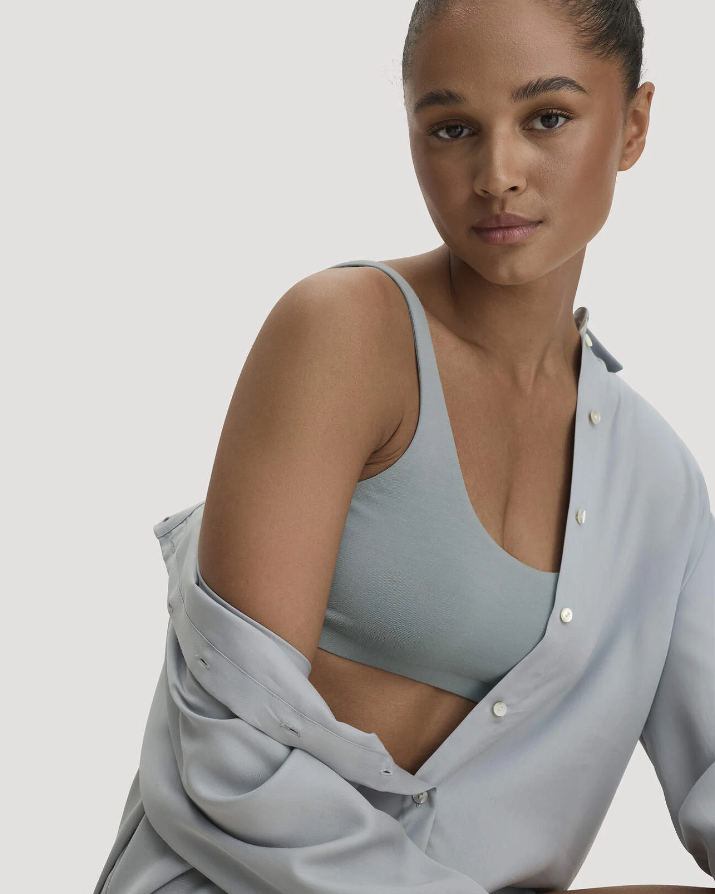 hessnatur Damen Bustier PURE SENSE aus TENCEL™ Modal - blau - Größe 44 – Ansicht 4