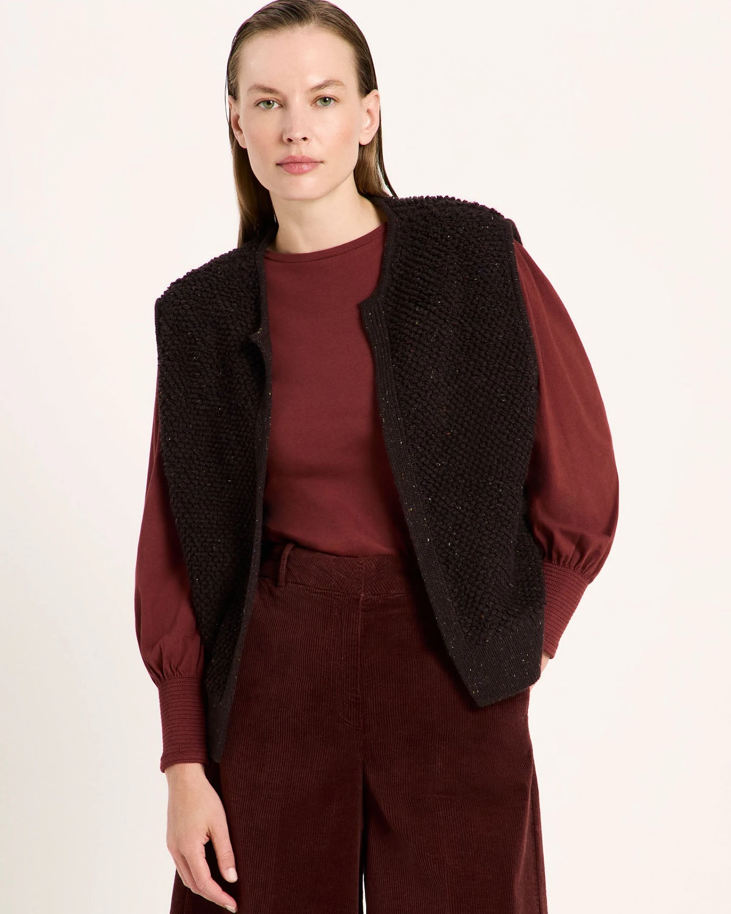 Bouclé Strickweste (GOTS) – Ansicht 2